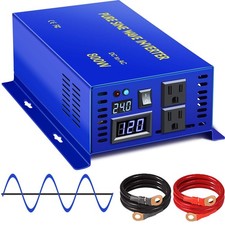 800 Watt Pure Sine Wave Inverter 24V DC to 110V 120V AC, 800W Power Invert Su...