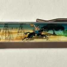 Texas The Lone Star State Floaty Pen Yee Haw Cowboy on Horse Gallops by Oil Well