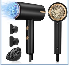 1600W Ionic Hair Dryer, Professional Negative Ion Blow Dryer with Black