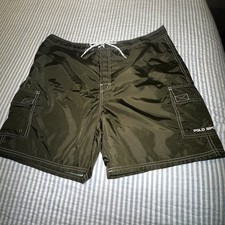 POLO SPORT RALPH LAUREN SWIM TRUNKS SHORTS SZ 38 SPELL OUT 92 93 BEACH TECH
