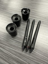 Lot of 3 Wacom Tablet Pens w/ Stands   Missing Side Buttons   Parts or Repair