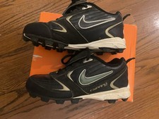Nike Cleats Unisex Expand Tech Black White Kids Baseball Boys Sz 2.5