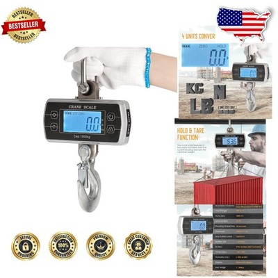 Heavy Duty Crane Scale 2200lb/1000kg Industrial Hanging Scale - OIML III  Aut...