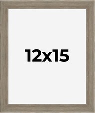 12x15 Frame Gray Barnwood Rustic Solid Wood Picture Frame  1.5 Inch Moulding Wi