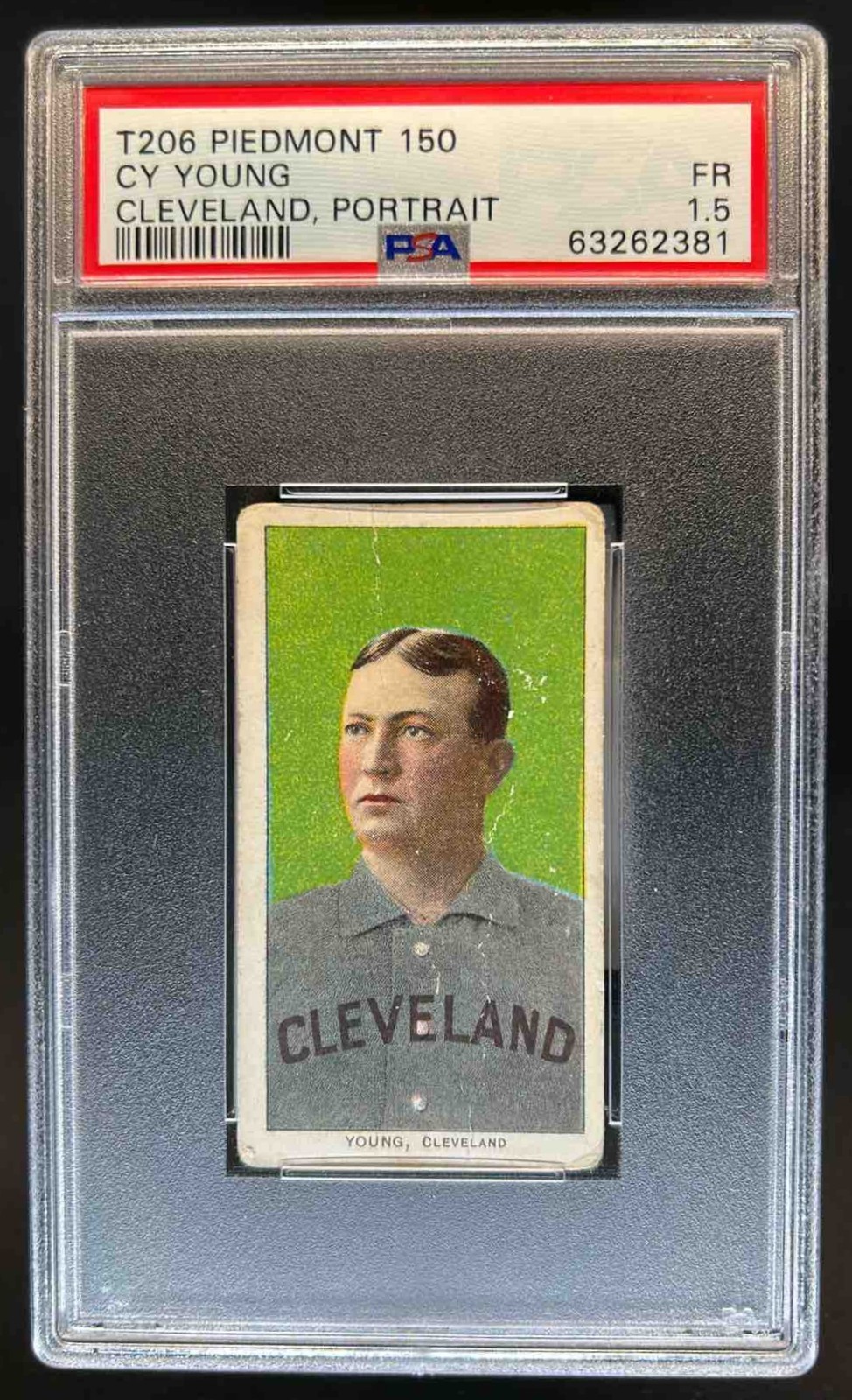 1909-11 T206 Baseball Piedmont 150 Cy Young Cleveland Portrait PSA 1.5 FR
