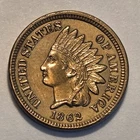 Nicer Low Mintage extremely fine++ 1862 Indian Head Cent, cleaned