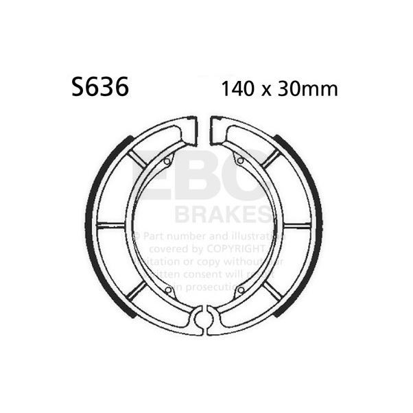 EBC Brake Shoe Set (5) Rear Left for Suzuki LT-F 250 Ozark 2002 - 2014