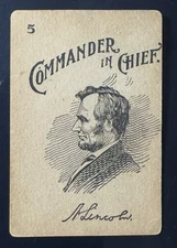 1893 Abraham Lincoln - Civil War Parlor Game “The Spy” Card