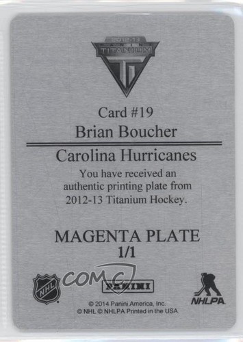 2012 Panini Rookie Anthology Printing Plate Magenta 1/1 Brian Boucher #GG-BO 0c3 - Picture 2 of 3