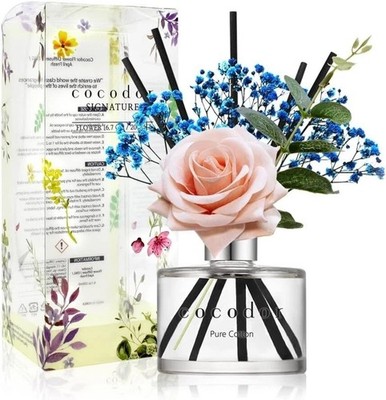 Cocod'or COCODOR Rose Flower Reed Diffuser/Pure Cotton 6.7oz (200ml) 1 Pack