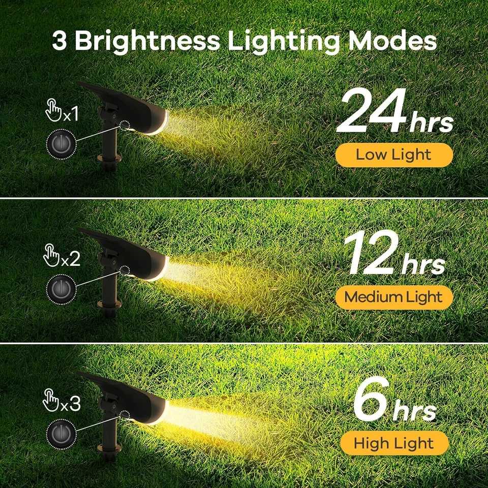 Solar Lights Outdoor Garden, IP67 Waterproof Outdoor Light Ground Stake & Wall M - Image 3 of 4