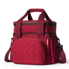 Dual Compartment Lunch Bag 12L Insulated Leakproof Lunch Box 13 Cans Capacity...