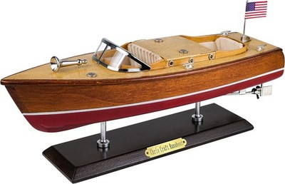 SAILINGSTORY Wooden Speedboat Model Chris-Craft Runabout Model Boat Yacht