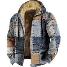 Men Fleece Lined Jacket Thick Heavyweight Hoodie Winter Swearshirts Coat