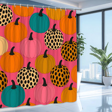 Colorful Pumpkin Shower Curtain - Fun Fall Decor for Bathroom