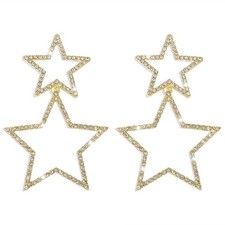 Star Earrings for Women Dangling Rhinestone Big Star Dangle Earrings Hypoalle...