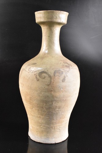 U1439: XF Korean Goryeo celadon Flower Muffle painting FLOWER VASE Ikebana
