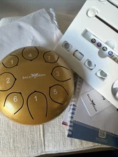 The Balmy Drum - 8 Note, 6", Steel Tongue Drum with Accessories - Gold
