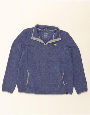 L.L.BEAN Damen Sweatshirt Pullover mit Knopfleiste UK 18 XL Blau Polyester AA08