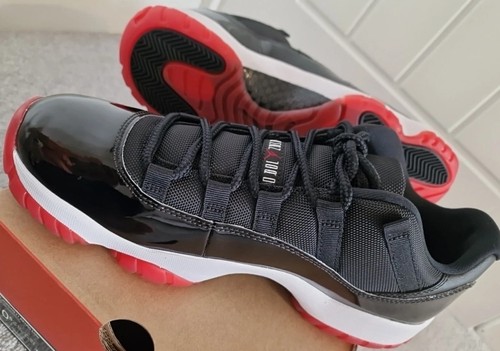 Air Jordan 11 Retro Low Black Varsity Red-white Size Uk 9.5 - Picture 6 of 7