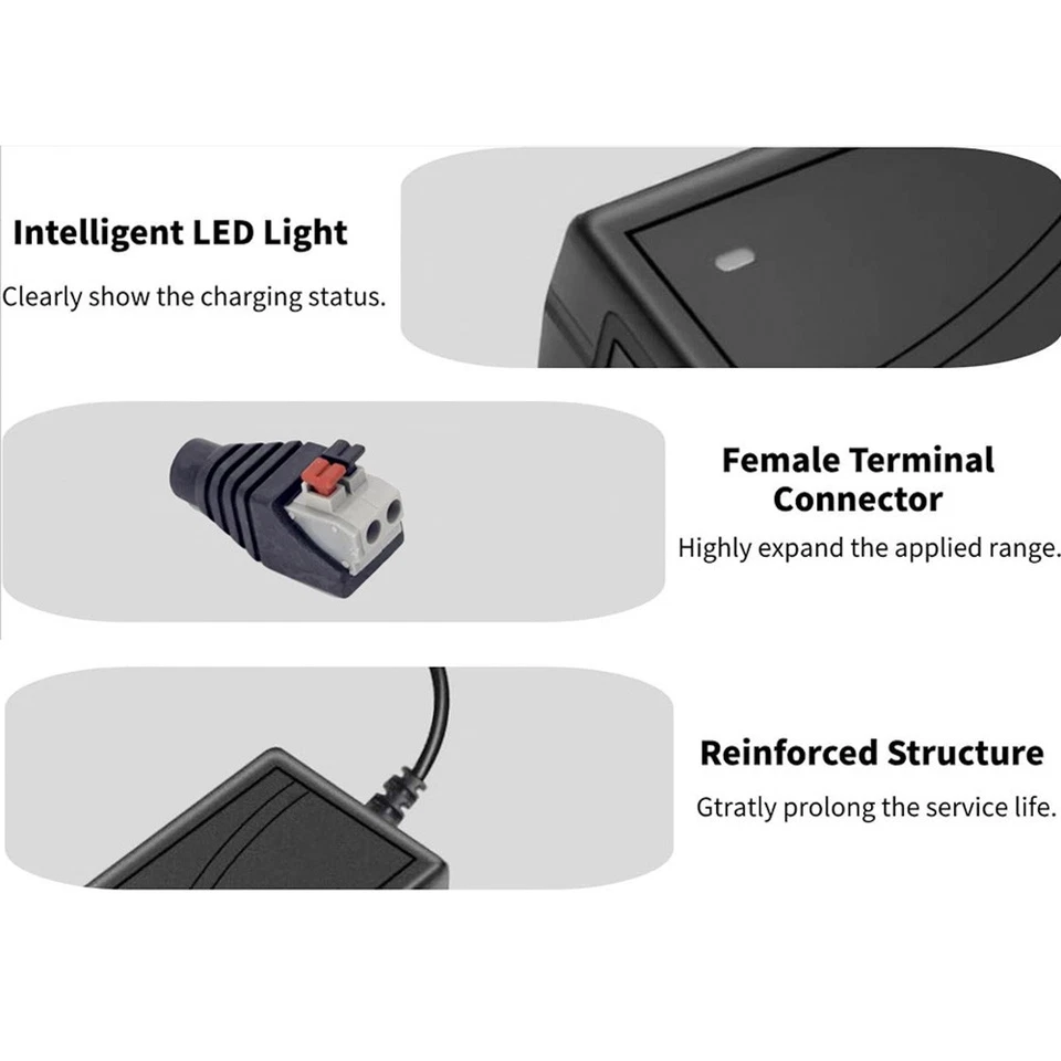 Transformador adaptador fuente de alimentación AC/DC 12V 5A para tira de luz LED 5050/5630 60W Foto 3 de 4