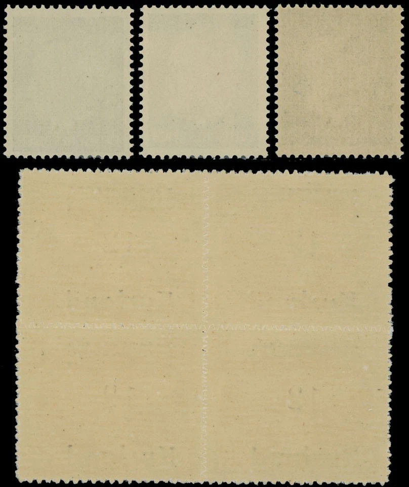 1945, Segunda Guerra Mundial alemán Occ. SOBREIMPRESIÓN DE KURLAND EN SELLOS DEL Reich alemán, mi. #1-4b Foto 2 de 2