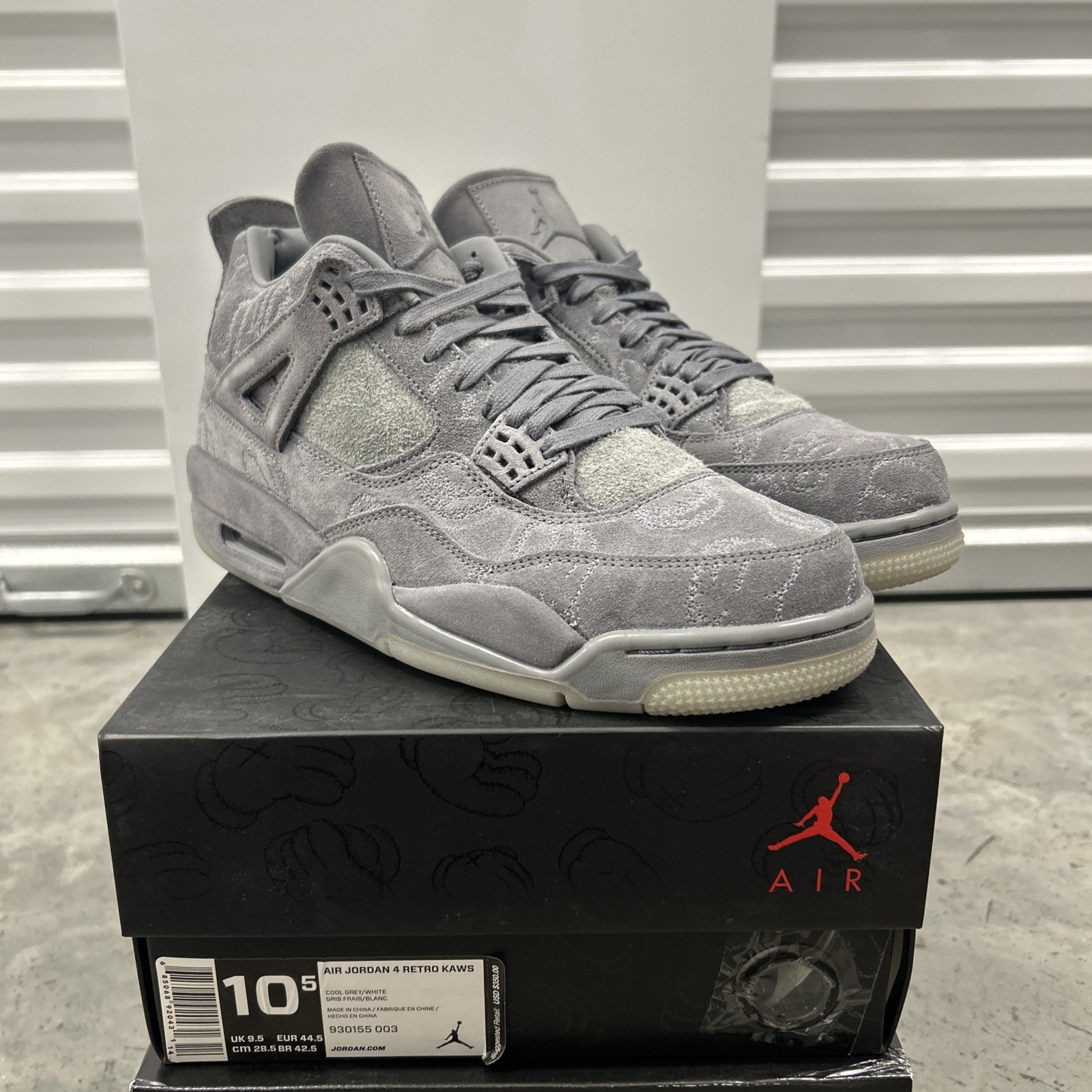 Size 10.5 - Jordan 4 Retro x KAWS Cool Grey 2017 *Brand New* *Rare*