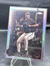 Justin Verlander Sepia Refractor 2025 Topps Chrome Baseball Card #242 Giants