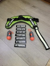 Dog Harness With Tags. Size Medium. Brand New