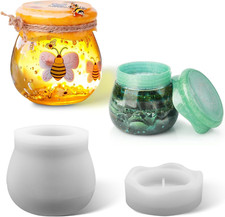 Jars Resin Molds with Lid, Epoxy Molds Silicone for Storage Bottle,Candle Holder