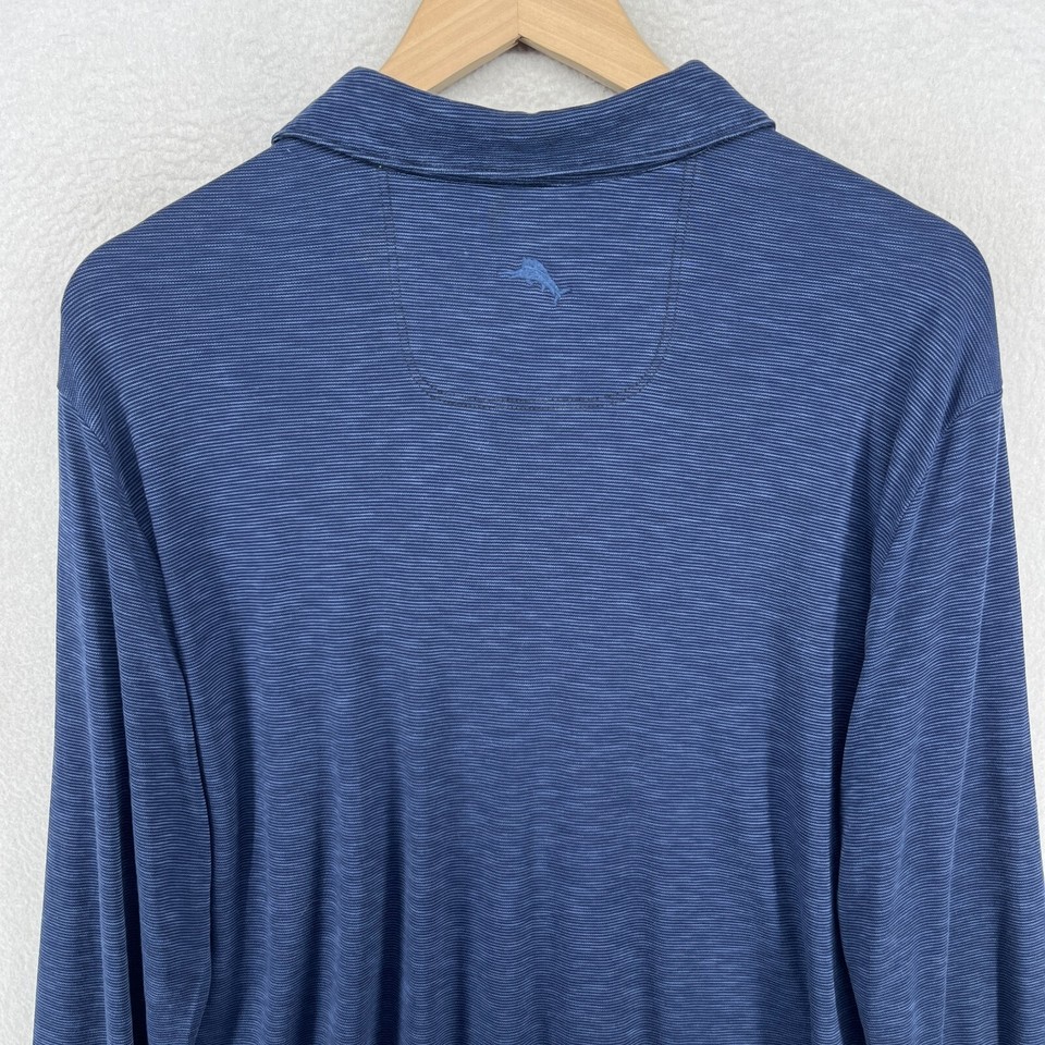 TOMMY BAHAMA Shirt Mens M La Jolla Cove Polo Golf Striped Long Sleeve