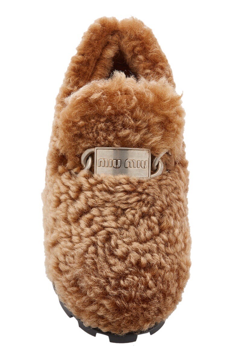 miu miu ミュール Miu Miu Shearling Women's Slippers Size 8.5 38.5 Brown | eBay