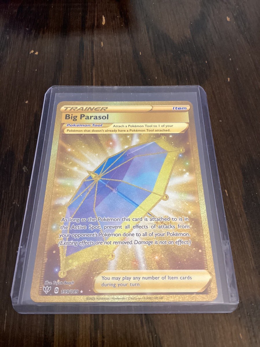 big parasol gold card pokemon Ombrelle Gante (Big Parasol) 199/189 Shiny Trainer - Ultraboost X Epe et Bouclier 3 Tnbres Embrases As long as the Pokmon this card is attached to is in the Active Spot Big parasol : r/PokemonTCG