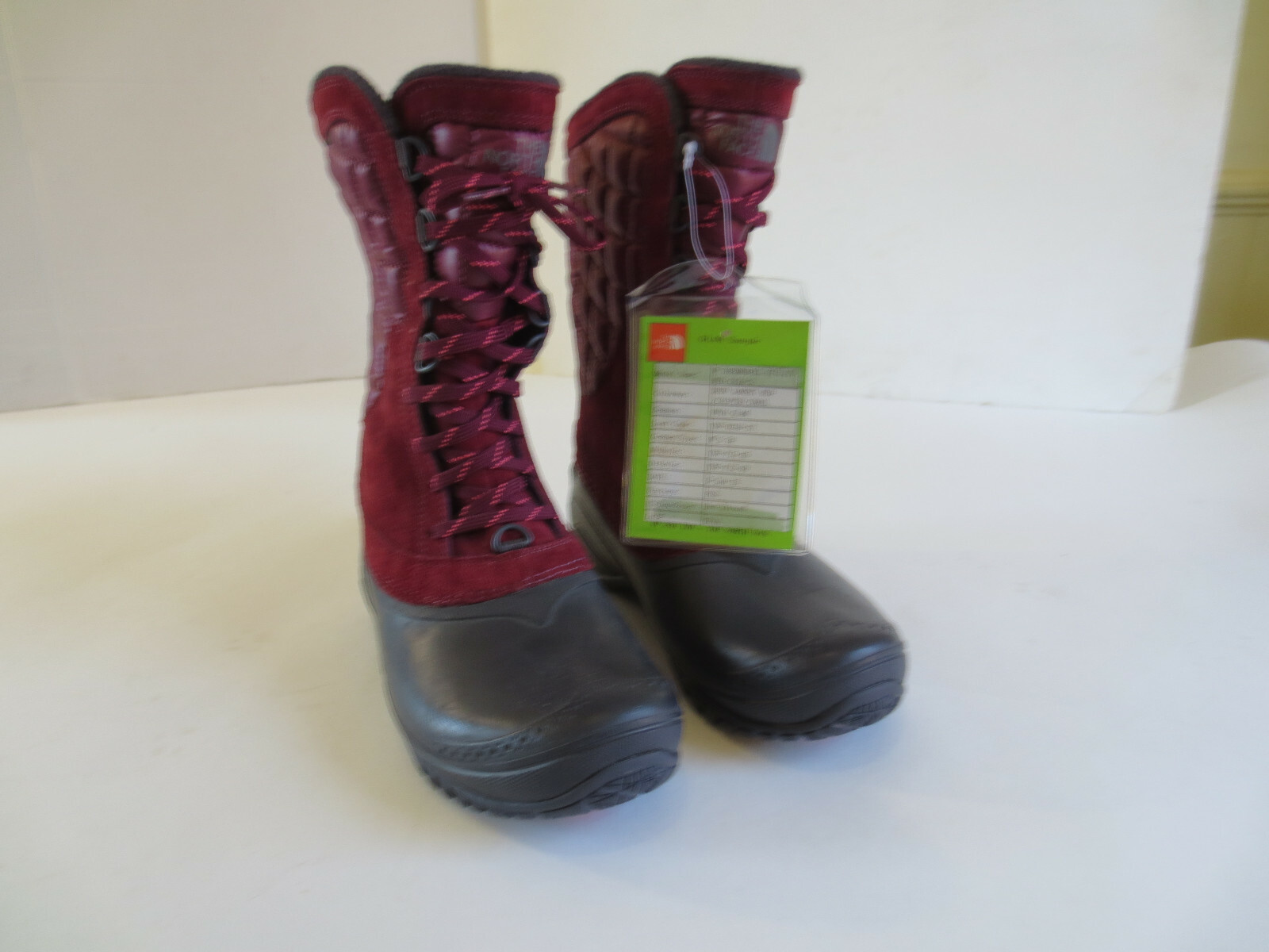 North Face Thermoball Utility Blue/Red Mid Tall Puffer Boot Womens 7 Rare Sample image 2