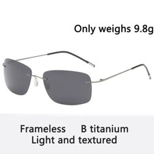 Polarize Sunglasses Titanium Silhouette Light Designer Rimless Driving Night New