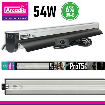 Arcadia Pro T5 UVB Kit 54 Watt Reptile Lamp 6% UV-B