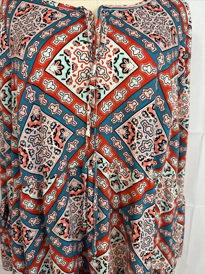 New Directions Weekend Womens Dres Size Ox Ruffled Sleeve and Hem Tie Closure  - Image 2 of 4