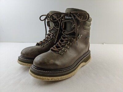 Simms Brown Leather Lace-Up Outdoor Boots Simms Wading Boots Brown Fishing Boots & Shoes for sale | eBay main image 4