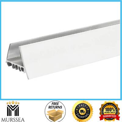 White Slide-On Door Sweep Draft Stopper Easy Install Interior/Exterior ...