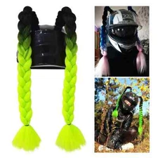 2pcs/pair Woman Braids Wig for Motorbike Helmets Twist Dual Pigtail Ponytail
