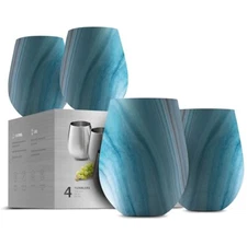 FineDine Premium Unbreakable Stainless Steel Stemless Wine Tumbler