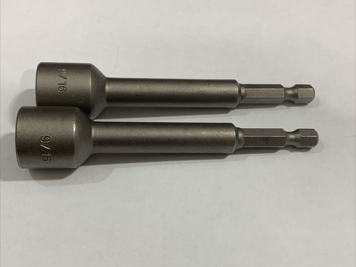 New 9/16" NUT DRIVER w/ Quick Release Hex Shank Lot of 2 FREE SHIPPING - Picture 3 of 8
