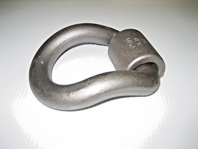2 PCS. Wallace Forge 1'' Bent-Ring Fordged Weld-On D-Ring -15,000 WLL/47,000 MBS