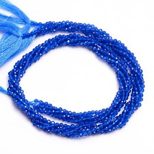 2.5 mm Natural Blue Jade Faceted Round Rondelle Beads Jewelry 33 cm Strand EB-32