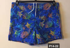 Vintage Sea Waves Hawaii Fish Swim Trunks Men's Size M Mesh Lined