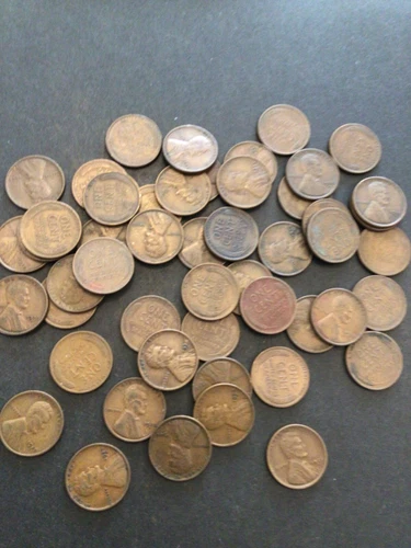1928-D CENT ROLL SOLID DATE = 50 LINCOLN WHEAT PENNIES FINE-VERY FINE SEE PICS