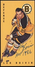 Leo Boivin #9 signed autograph 1994 Parkhurst Card Tall Boy Trading Card