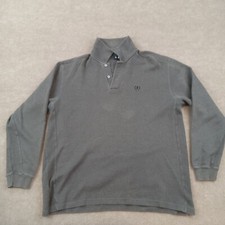 Izod Sweater Mens Large Gray Long Sleeve Pullover Casual Golf Collared Logo
