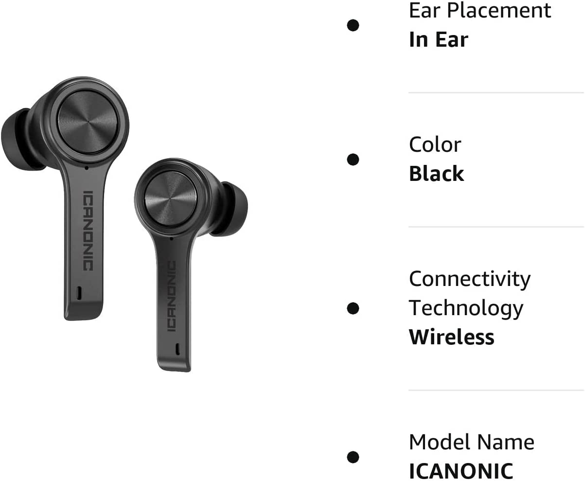  Customer reviews: XClear Wireless Earbuds with Immersive Sounds  True 5.0 Bluetooth in-Ear Headphones with Charging Case/Quick-Pairing  Stereo Calls/Built-in Microphones/IPX5 Sweatproof/Pumping Bass for Sports  Black
