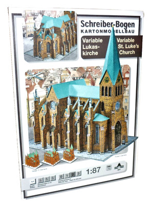 + KARTONMODELLBAU Variable Lukaskirche  SCHREIBER-BOGEN 804  Cardboard Modelling